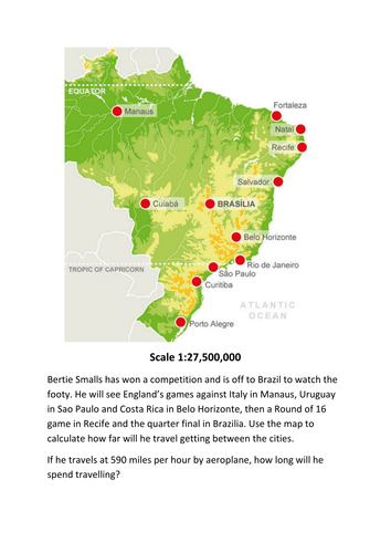 World Cup Maths - Scale and Distance in Brazil