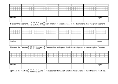 Ordering fraction activity and worksheet | Teaching Resources