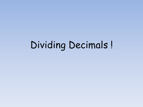 Introduction to division with decimals | Teaching Resources