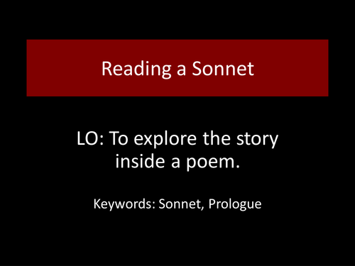 Romeo and Juliet Prologue Lesson