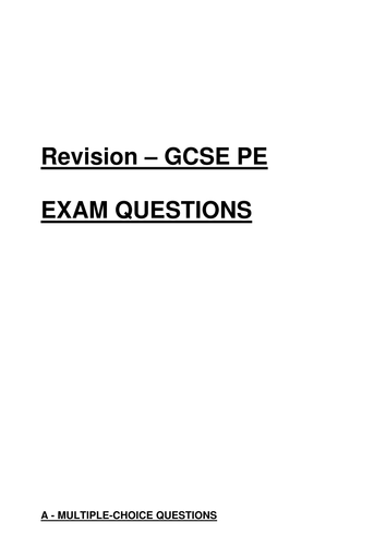 Examination question booklet