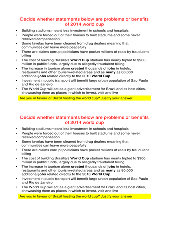 Brazil World Cup - Mrs Green