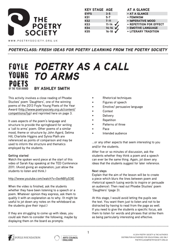 Poetry as a call to arms