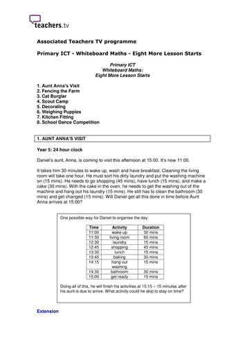 Maths Starter - Puzzles