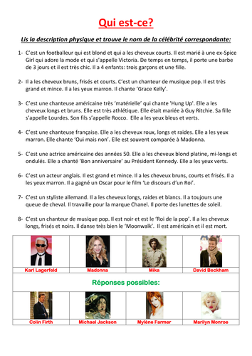 Who Is It? Qui est-ce?