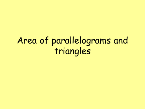 Area of triangles and parallelograms tutorial