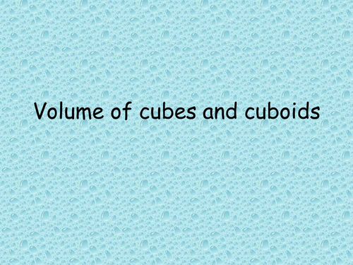 Volume of a cuboid tutorial
