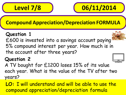 Compound Interest Formula | Teaching Resources