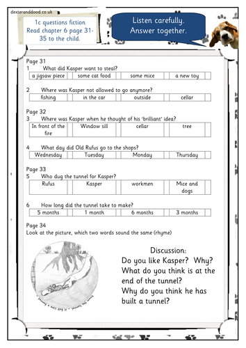 year kssr worksheet 5 english 1 Year comprehension by 1 levels level within test