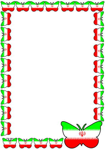 Iran Flag Themed Lined paper and Pageborders