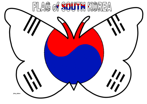 Butterfly Themed Flag of South Korea