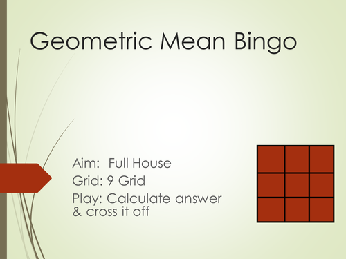 GCSE Statistics Bingo