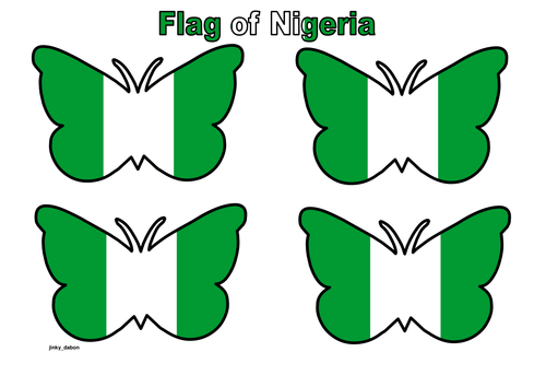 Butterfly Themed Flag of Nigeria