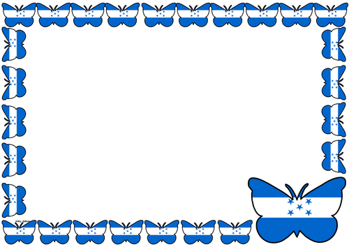 Honduras Flag Themed Lined paper and Pageborders
