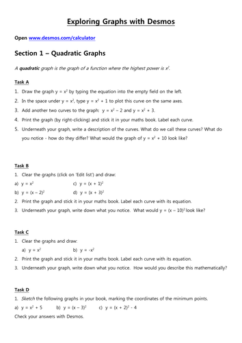 Exploring Graphs with Desmos