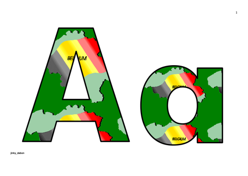 Belgium Themed Alphabet and Numbers