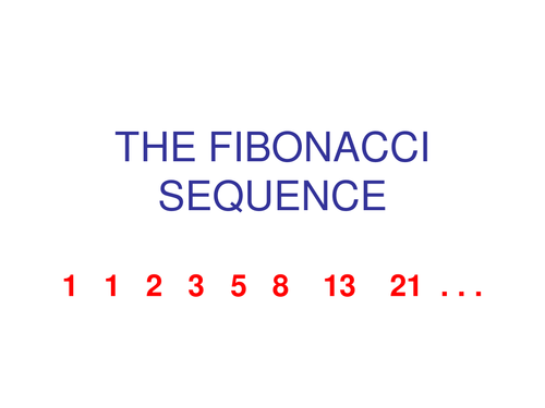 Fibonacci | Teaching Resources
