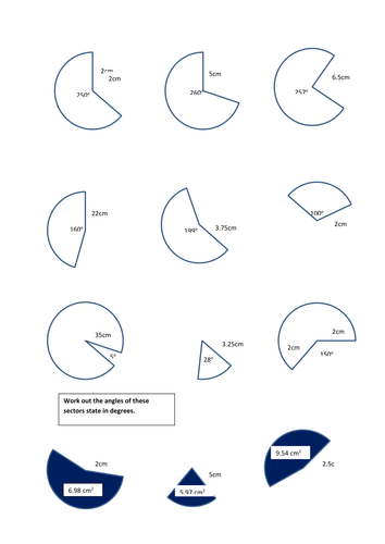 Area of Sector Worksheet by HolyheadSchool  Teaching Resources  Tes