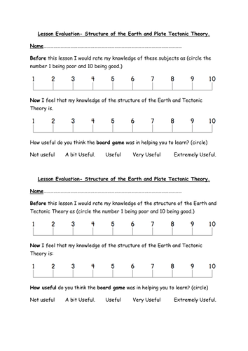 Introduction to plate tectonics with game.
