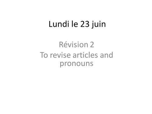 Articles and pronouns