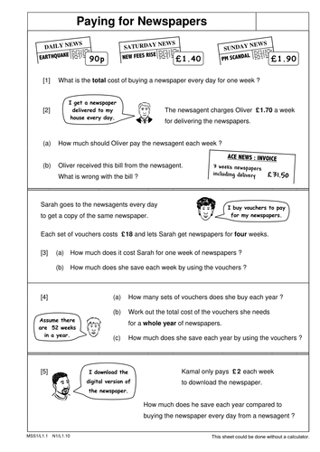 functional skills maths level 1 problem solving