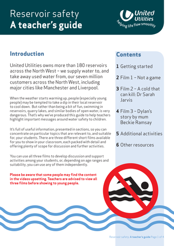 water safety lesson resource teaching resources