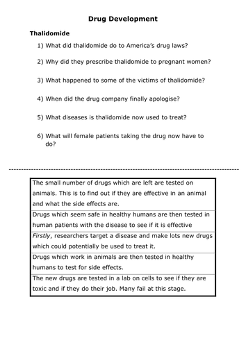 AQA B1 3.1 Drug Development