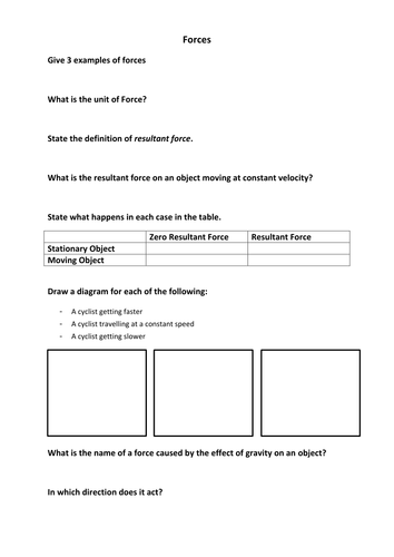 AQA Physics P2.1 Worksheet