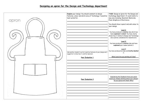 Design an Apron for D&T - cover work