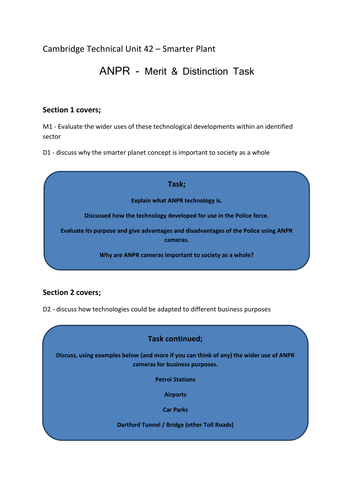 Cambridge Technical Unit 42 - Smarter Planet