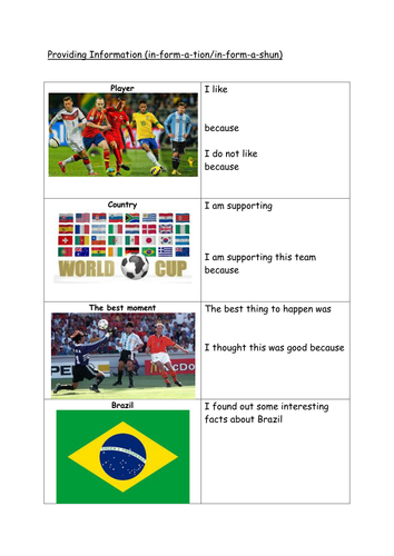 World Cup Non Fiction writing