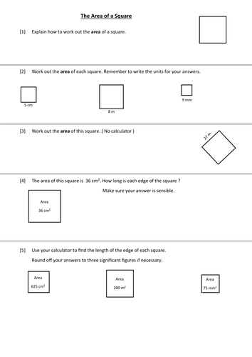 Areas of Squares