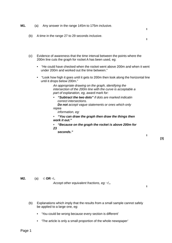 Interpretating Data - Levelled SATs questions