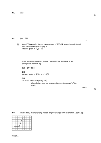 Triangles - Levelled SATs questions