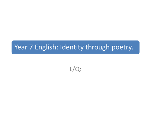 EXPLORING IDENTITY IN POETRY I am a parrot