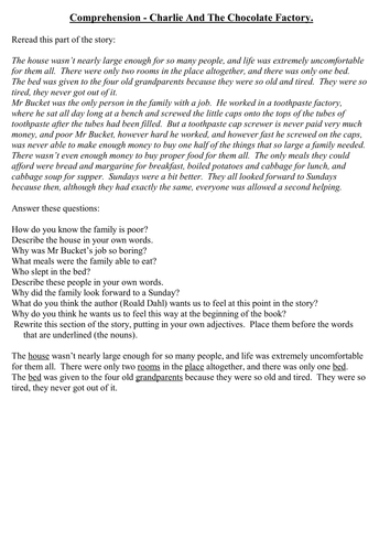 Charlie and the chocolate factory story image