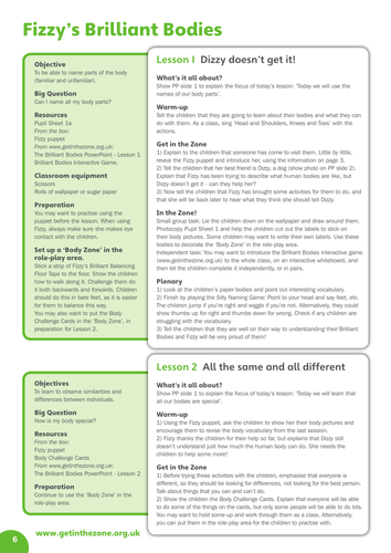 Brilliant Bodies Lesson Plans