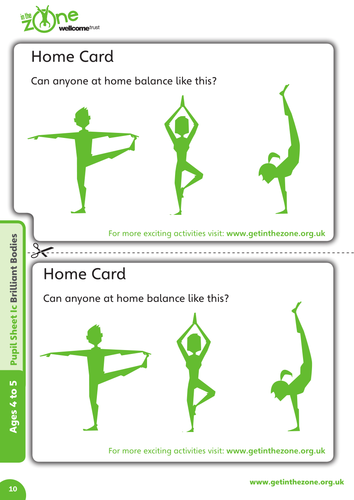 Brilliant Bodies: Home activity card