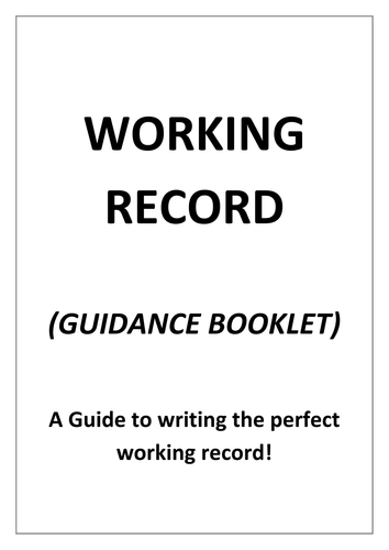 OCR GCSE Drama - Working Record Guidance Booklet