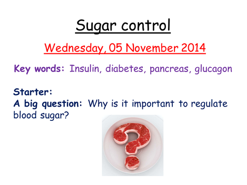 Controlling blood sugar/ diabetes