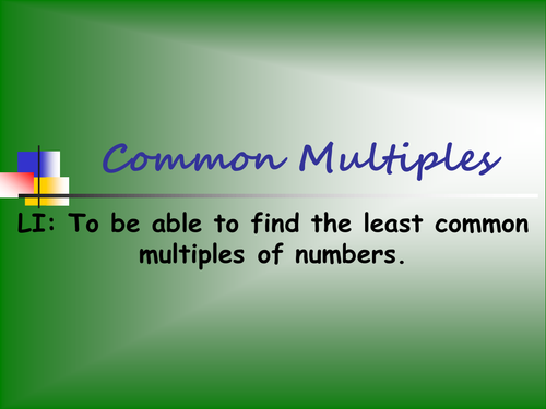 Year 3 - Least common multiple | Teaching Resources