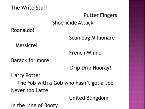 Shakespeare's language PPTs