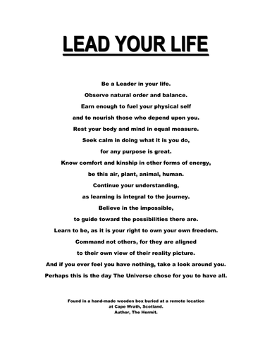 LEAD YOUR LIFE