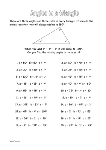 Working out angles in a triangle