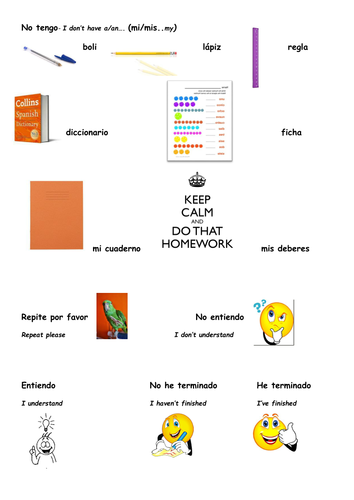 classroom display for Spanish