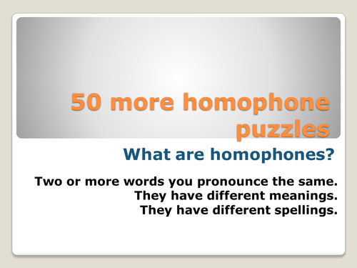 50 More Homophone Puzzles