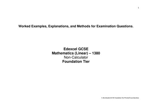 Worked answers GCSE Maths Foundation  Nov 2011