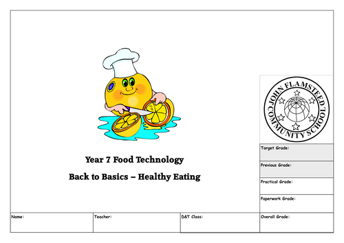 year 7 a3 food technology booklet teaching resources
