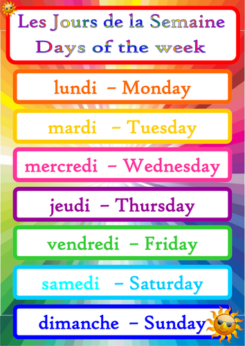 Days of the Week - Spanish Language Poster