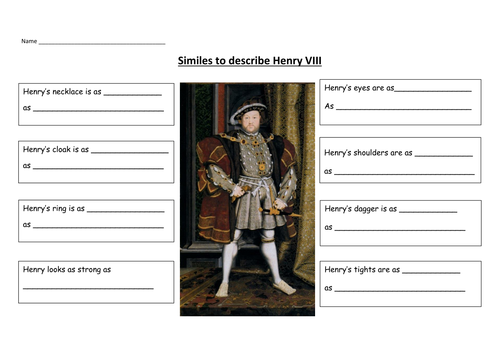 Similes to describe Henry VIII